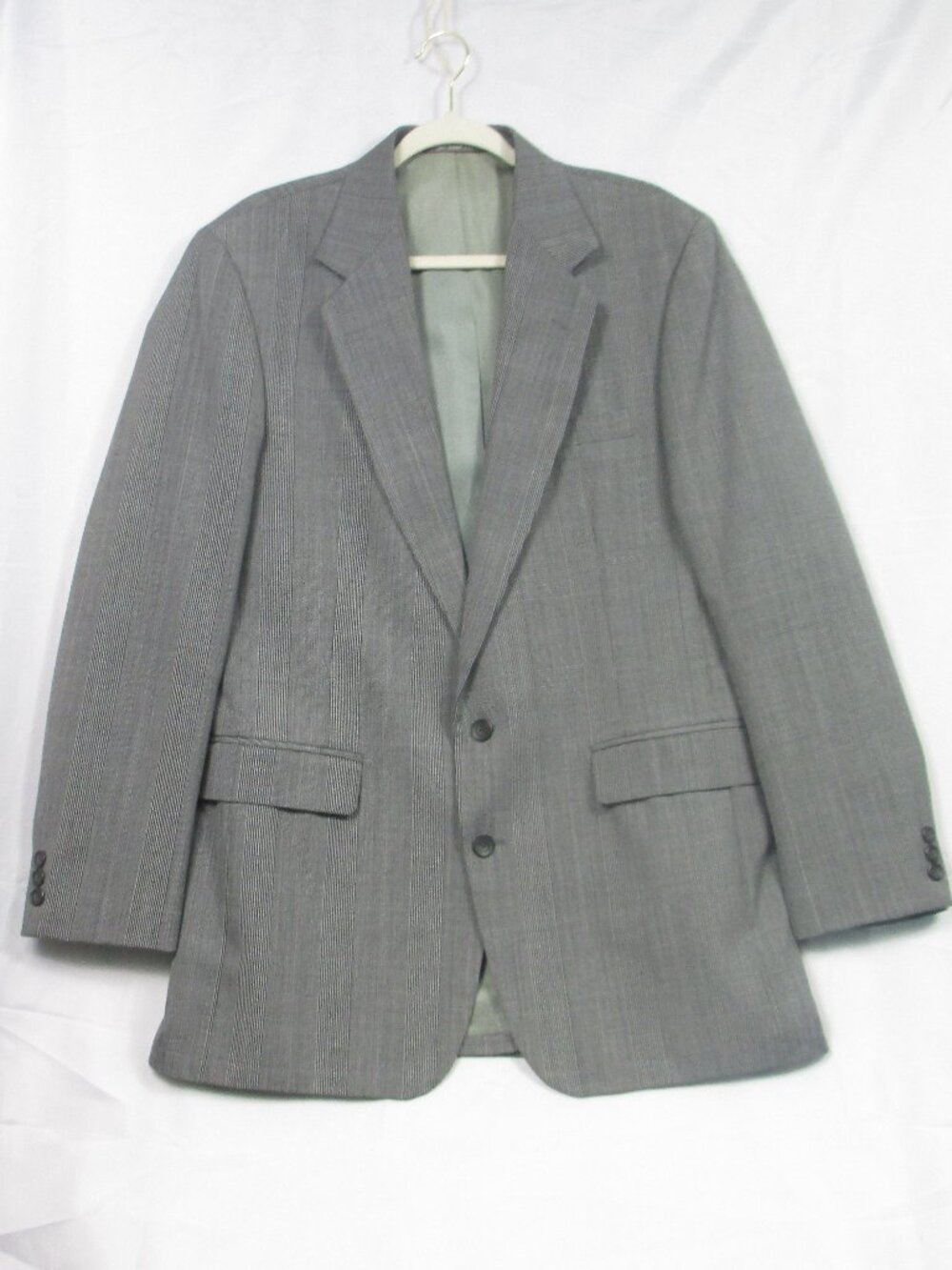 Imperial By Haggar Blazer Jacket Sport Coat Men's Size 42L Gray Plaid Made USA